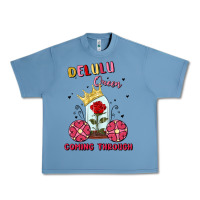 Pebble Blue delulu queen coming through Urban Heavy Tee - MaliasSmallBusiness