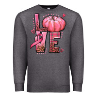 Charcoal Heather love cancer pumpkin Premium Sweatshirt - texasbilliewilder