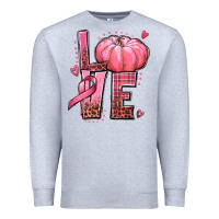 Heather Grey love cancer pumpkin Premium Sweatshirt - texasbilliewilder