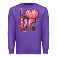 Purple love cancer pumpkin Premium Sweatshirt - texasbilliewilder