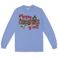 Colony Blue merry christmas y'all Long Sleeve Tee - JahusDesignShop