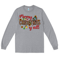 Heather Grey merry christmas y'all Long Sleeve Tee - JahusDesignShop