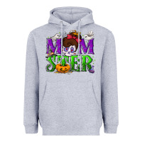 Heather Grey Momster Halloween Heavyweight Hoodie - NancyCooperArtShop