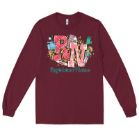 Burgundy rn registered nurse western Long Sleeve Tee - NancyCooperArtShop