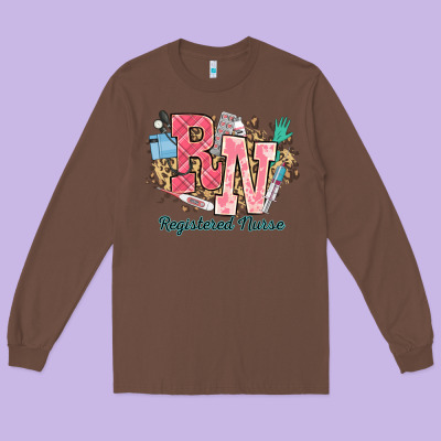 Rn Registered Nurse Western Long Sleeve Tee Designed By Nancycooperartshop