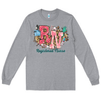 Heather Grey rn registered nurse western Long Sleeve Tee - NancyCooperArtShop