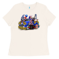 Bone 4th of July gnomes with truck Ladies Tee - CowGirlArtShop