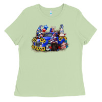 Matcha 4th of July gnomes with truck Ladies Tee - CowGirlArtShop
