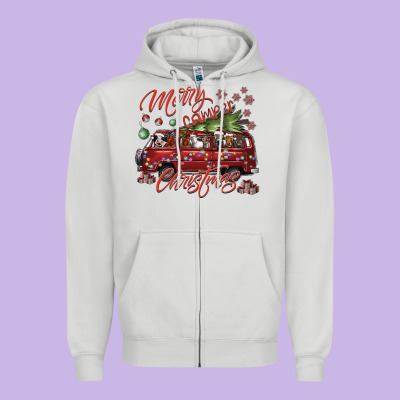 Merrycamperchristmas Zipper Hoodie Designed By Sublimationcraftshop