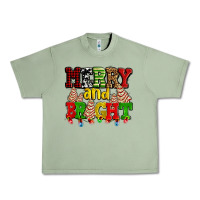 Oil Green merry and bright with christmas tree  cakes ado Urban Heavy Tee - AdoDesignShop