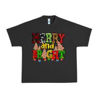 Pigment Black merry and bright with christmas tree  cakes ado Urban Heavy Tee - AdoDesignShop