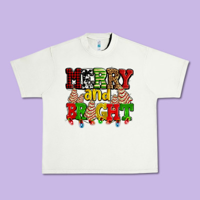 Merry And Bright With Christmas Tree  Cakes Ado Urban Heavy Tee Designed By Adodesignshop
