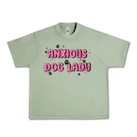 Oil Green anxious dog lady Urban Heavy Tee - MaliasSmallBusiness