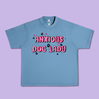 Anxious Dog Lady Urban Heavy Tee Designed By Maliassmallbusiness