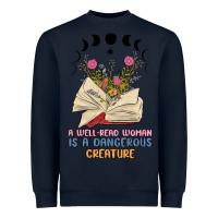 Navy a well read woman is a dangerous creature Heavyweight Sweatshirt - MaliasSmallBusiness