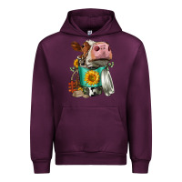 Mauve Wine Simmental Cow Coffee Cup Urban Hoodie - FaDigitalArtStudio