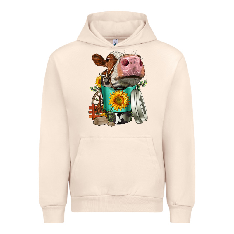 Simmental Cow Coffee Cup Urban Hoodie by FaDigitalArtStudio | Teevron