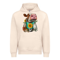 Sandshell Simmental Cow Coffee Cup Urban Hoodie - FaDigitalArtStudio