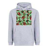 Heather Grey Christmas candy cane Heavyweight Hoodie - NancyCooperArtShop