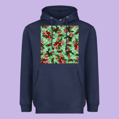 Christmas Candy Cane Heavyweight Hoodie Designed By Nancycooperartshop