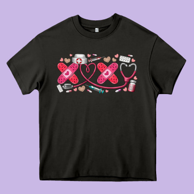 Xoxo Valentine Heavy Core Tee Designed By Racoondesign