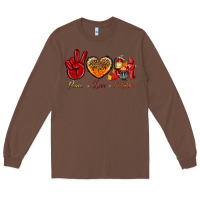 Chestnut peace love firefighter Long Sleeve Tee - NancyCooperArtShop