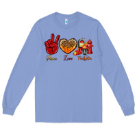 Colony Blue peace love firefighter Long Sleeve Tee - NancyCooperArtShop