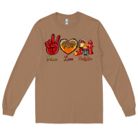Toasted Coconut peace love firefighter Long Sleeve Tee - NancyCooperArtShop