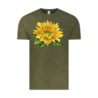 Vintage Olive starburst greenburst sunflower Vintage Tee - LillyAllenDesigns
