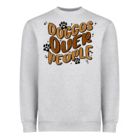 Heather Grey doggos over people Heavyweight Sweatshirt - MaliasSmallBusiness