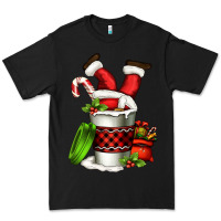Black Santa claus in a coffee cup Premium Tee - FaDigitalArtStudio