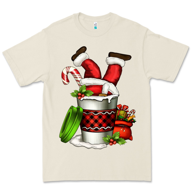 Santa Claus In A Coffee Cup Premium Tee by FaDigitalArtStudio | Teevron