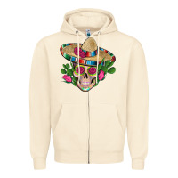 Sandshell mexican skull sombrero roses cactus serape Zipper Hoodie - Artiststas