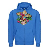True Royal mexican skull sombrero roses cactus serape Zipper Hoodie - Artiststas
