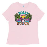 Bubblegum Pink salty beach Ladies Tee - SublimationCraftShop