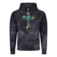Cloud Black western cross Vintage Hoodie - BarkalooDesign