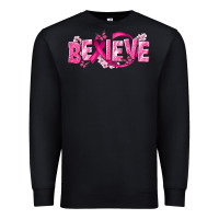 Black Cancer Believe Premium Sweatshirt - NancyCooperArtShop