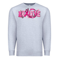 Heather Grey Cancer Believe Premium Sweatshirt - NancyCooperArtShop