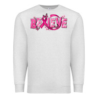Oatmeal Heather Cancer Believe Premium Sweatshirt - NancyCooperArtShop