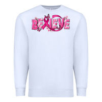 White Cancer Believe Premium Sweatshirt - NancyCooperArtShop