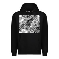 Black black and white floral Premium Hoodie - TumblerDesignByShophia
