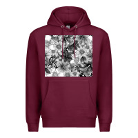 Burgundy black and white floral Premium Hoodie - TumblerDesignByShophia