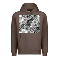 Coffee black and white floral Premium Hoodie - TumblerDesignByShophia