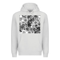 Dove Grey black and white floral Premium Hoodie - TumblerDesignByShophia