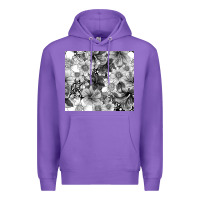 Purple black and white floral Premium Hoodie - TumblerDesignByShophia