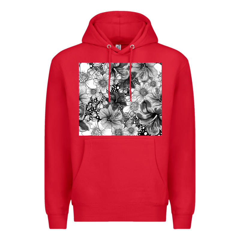 Black And White Floral Premium Hoodie by TumblerDesignByShophia | Teevron