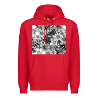 Red black and white floral Premium Hoodie - TumblerDesignByShophia