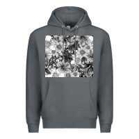 Rock black and white floral Premium Hoodie - TumblerDesignByShophia