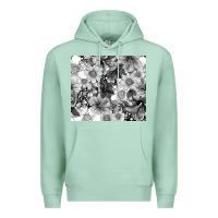 Seafoam black and white floral Premium Hoodie - TumblerDesignByShophia