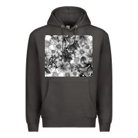 Smoke black and white floral Premium Hoodie - TumblerDesignByShophia
